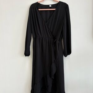 Old Navy Elegant Black Wrap Dress